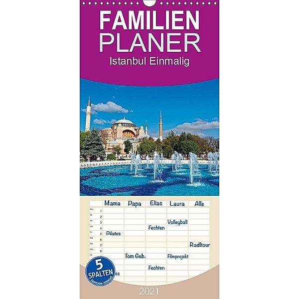 Istanbul Einmalig - Familienplaner hoch (Wandkalender 2021 , 21 cm x 45 cm, hoch), Borg Enders