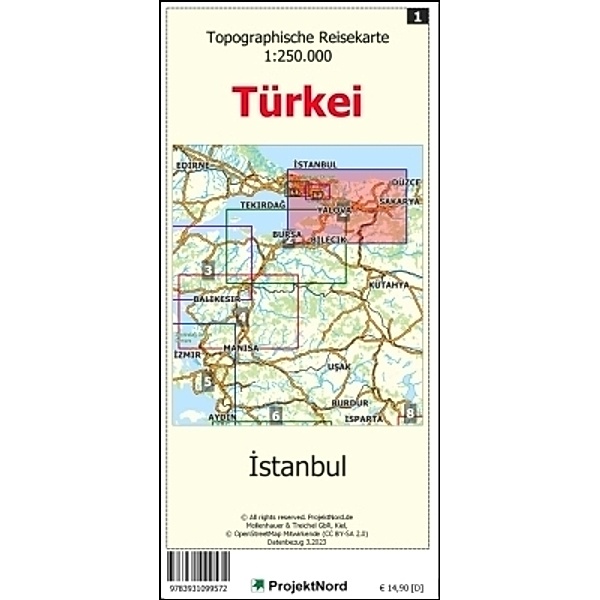 Istanbul - Topographische Reisekarte 1:250.000 Türkei (Blatt 1), Jens Uwe Mollenhauer