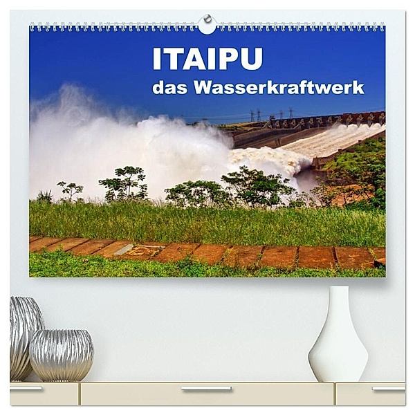 Itaipu - das Wasserkraftwerk (hochwertiger Premium Wandkalender 2024 DIN A2 quer), Kunstdruck in Hochglanz, M. Polok
