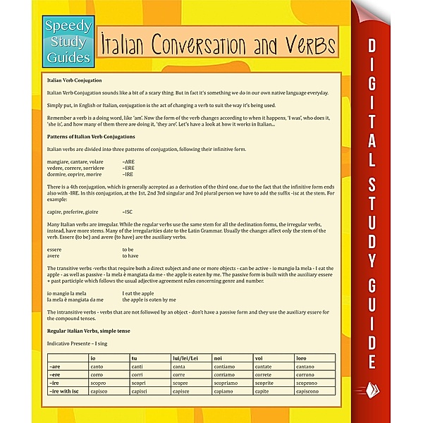 Italian Conversation and Verbs (Speedy Language Study Guide), Speedy Publishing