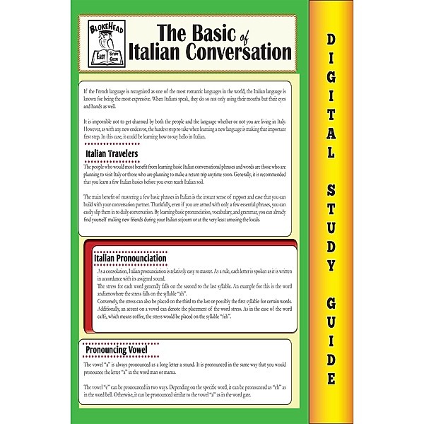 Italian Conversation (Blokehead Easy Study Guide) / The Blokehead Success Series, Scott Green