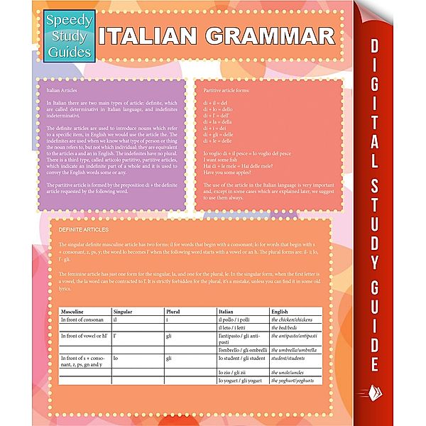 Italian Grammar (Speedy Study Guides) / Dot EDU, Marshall Koontz