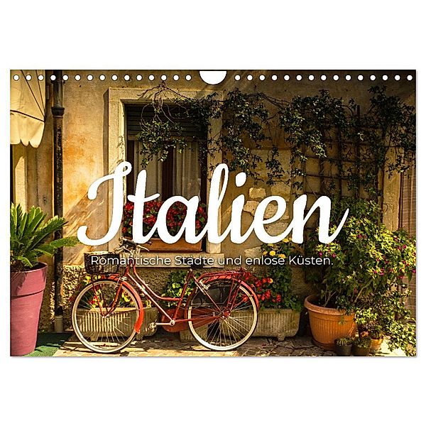 Italien - Romantische Städte und endlose Küsten. (Wandkalender 2025 DIN A4 quer), CALVENDO Monatskalender, Calvendo, Happy Monkey