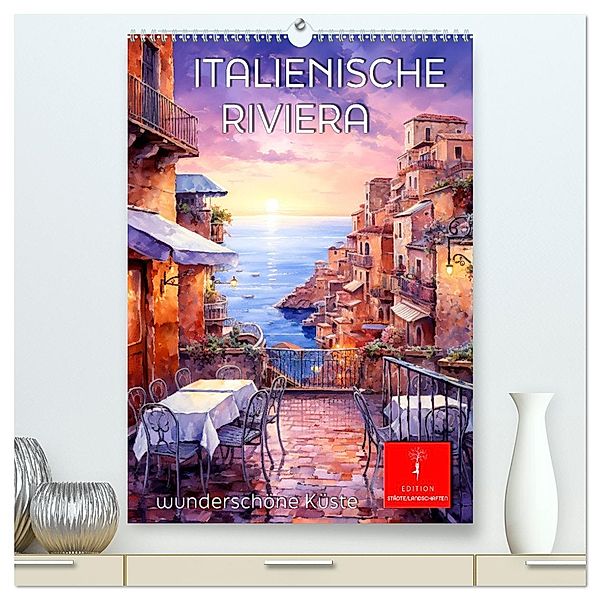 Italienische Riviera - wunderschöne Küste (hochwertiger Premium Wandkalender 2025 DIN A2 hoch), Kunstdruck in Hochglanz, Calvendo, Peter Roder