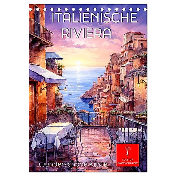 Italienische Riviera - wunderschöne Küste (Tischkalender 2025 DIN A5 hoch), CALVENDO Monatskalender, Calvendo, Peter Roder