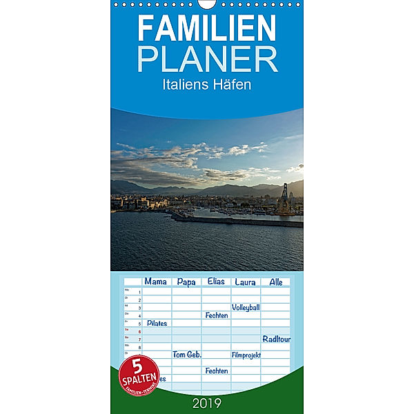 Italiens Häfen - Familienplaner hoch (Wandkalender 2019 , 21 cm x 45 cm, hoch), Borg Enders