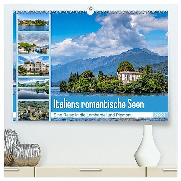 Italiens romantische Seen (hochwertiger Premium Wandkalender 2024 DIN A2 quer), Kunstdruck in Hochglanz, Ursula Di Chito