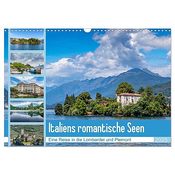 Italiens romantische Seen (Wandkalender 2025 DIN A3 quer), CALVENDO Monatskalender, Calvendo, Ursula Di Chito