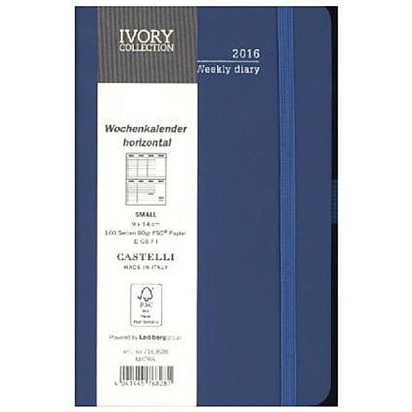 Ivory Taschenkalender (klein) Hellblau 2016