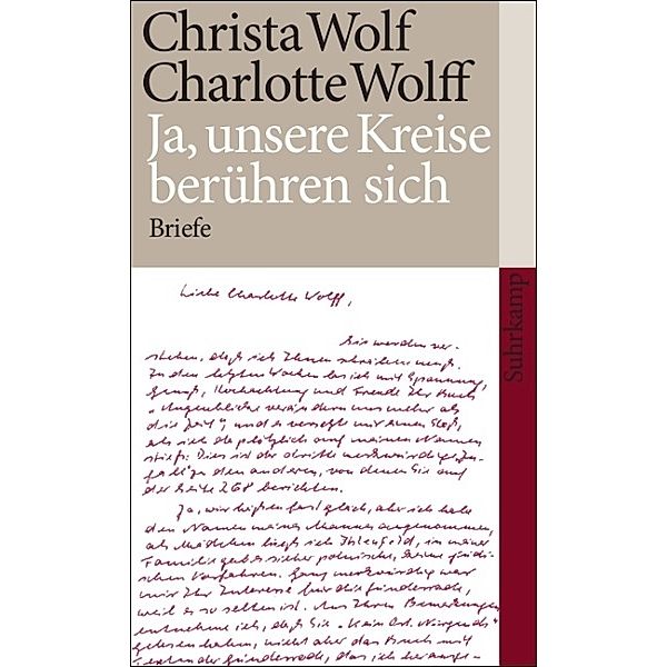 Ja, unsere Kreise berühren sich, Christa Wolf, Charlotte Wolff