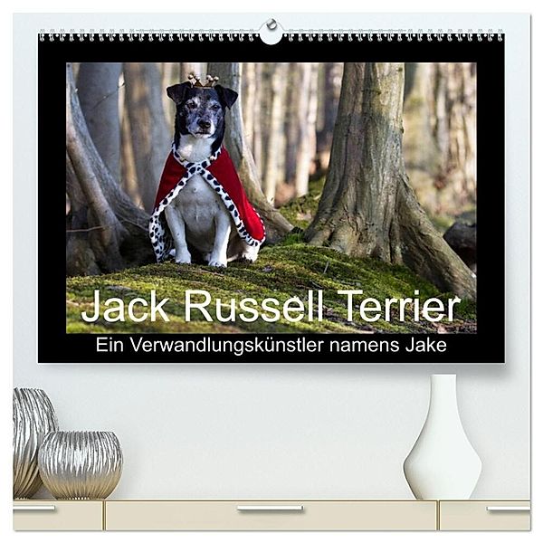 Jack Russell Terrier.....Ein Verwandlungskünstler namens Jake (hochwertiger Premium Wandkalender 2024 DIN A2 quer), Kunstdruck in Hochglanz, AWS S. + J. Schröder, Werbeagentur,, Susanne Schröder