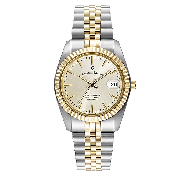 Jacques du Manoir Damen Armband Uhr Edelstahl 23,0cm Quarzwerk Mineralglas