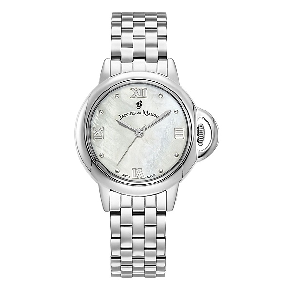 Jacques du Manoir Damen Armbanduhr Edelstahl 21cm Quarzwerk Mineralglas