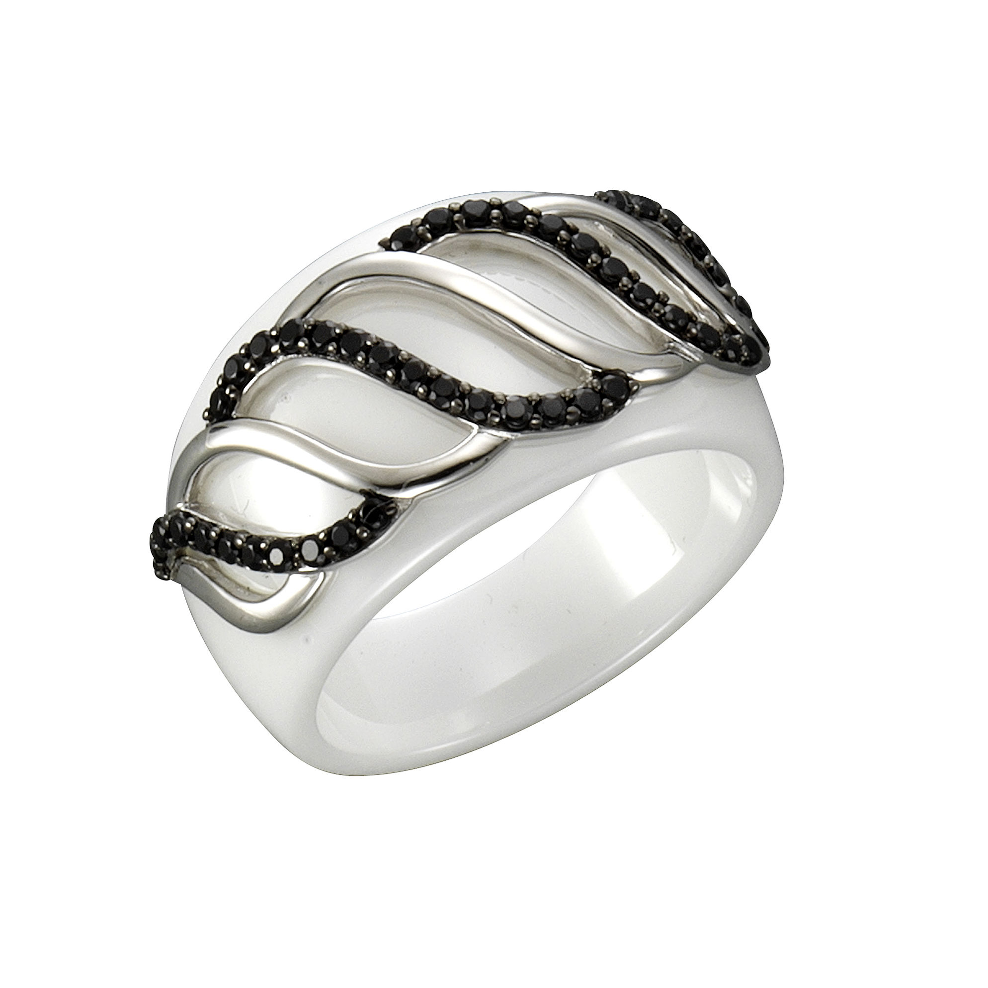 Jacques Lemans Ring 925 - Sterling Silber mit Keramik und Zirkonia 925 -  Sterling Silber Zirkonia schwarz Glänzend Größe: 056 17,8 | Weltbild.de