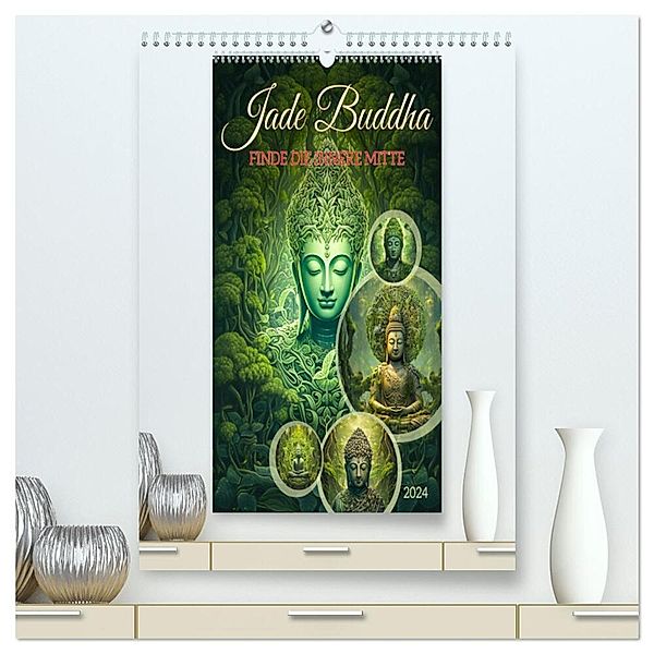 Jade Buddha - Finde die innere Mitte (hochwertiger Premium Wandkalender 2024 DIN A2 hoch), Kunstdruck in Hochglanz, Dirk Meutzner
