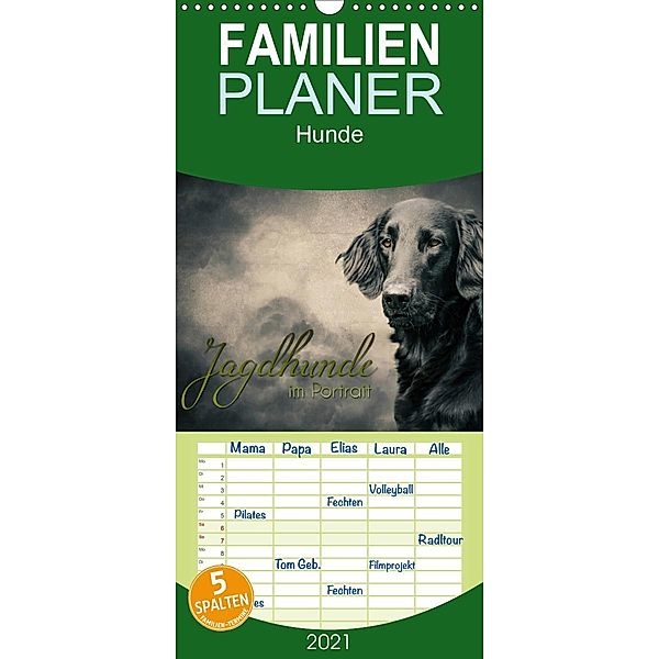 Jagdhunde im Portrait - Familienplaner hoch (Wandkalender 2021 , 21 cm x 45 cm, hoch), Alexandra Hollstein