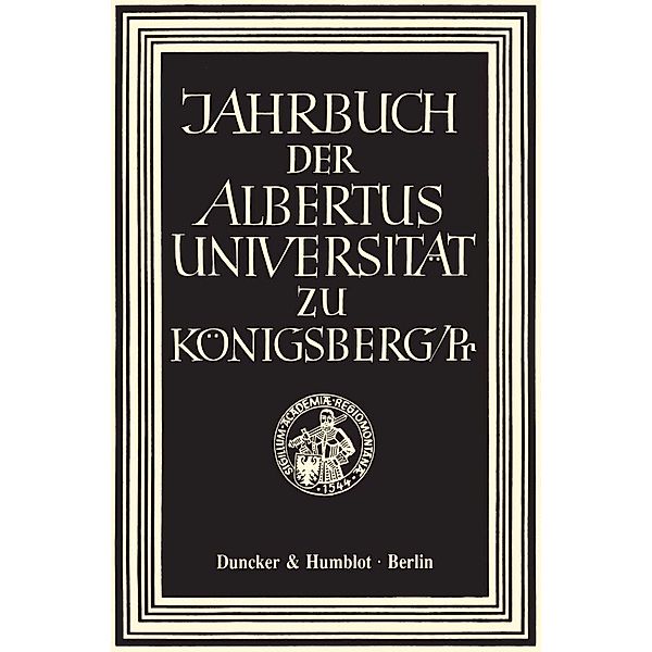 Jahrbuch der Albertus-Universität zu Königsberg/Pr.