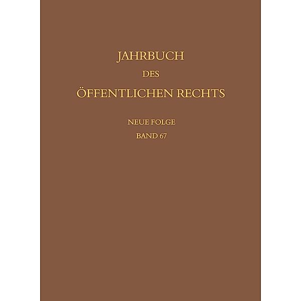 Jahrbuch des öffentlichen Rechts der Gegenwart. Neue Folge