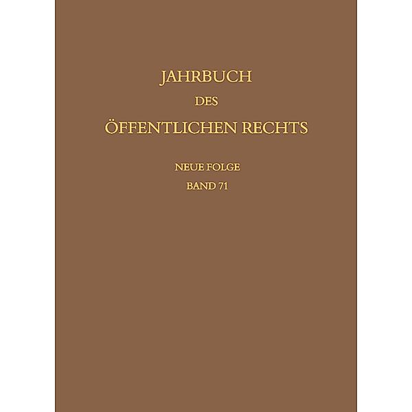 Jahrbuch des öffentlichen Rechts der Gegenwart. Neue Folge