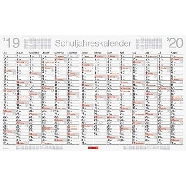 Jahreskalender Lehrer-Sortiment, Wandkalender, 2019/2020