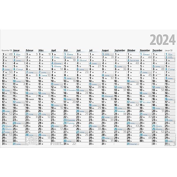 Jahreskalender, Wandkalender, 2024