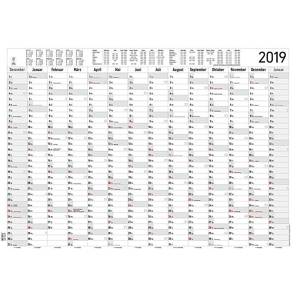 Jahresplaner XL - 14 Monate 2019