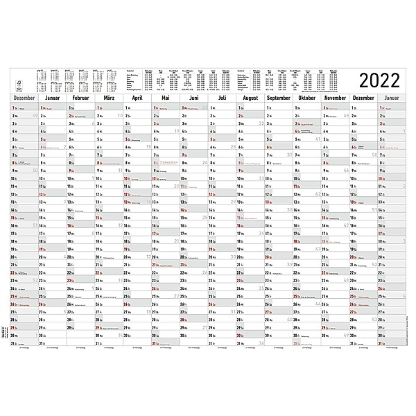 Jahresplaner XL 14 Monate 2022