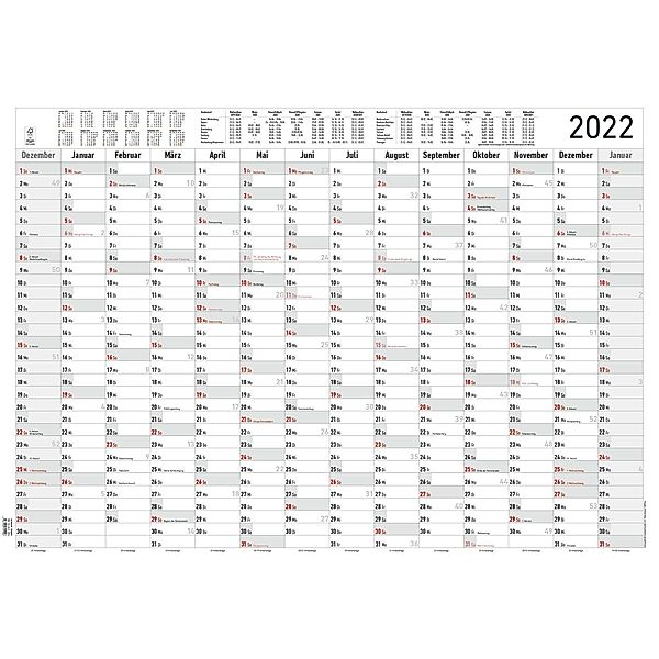 Jahresplaner XL 14 Monate 2022