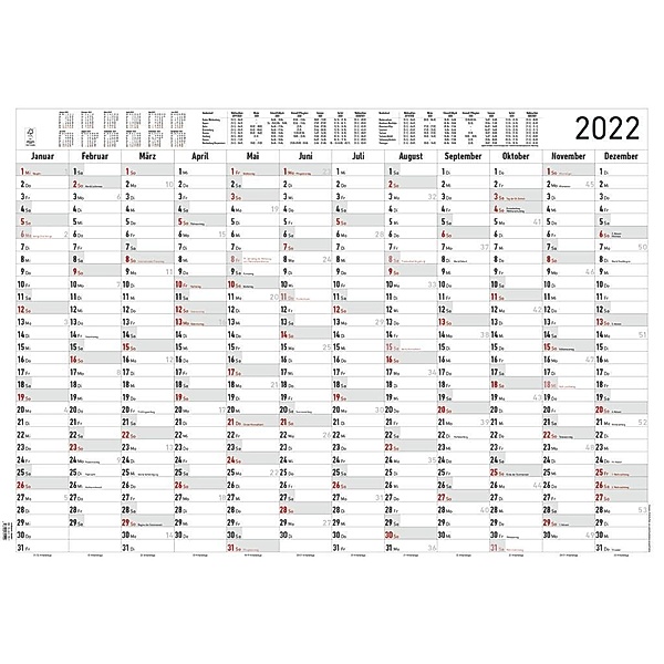 Jahresplaner XL foliert 2022
