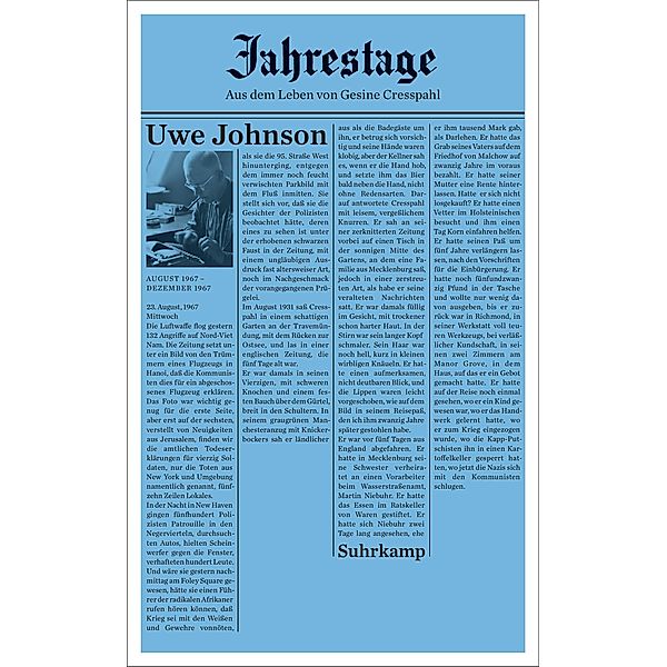 Jahrestage 1, Uwe Johnson