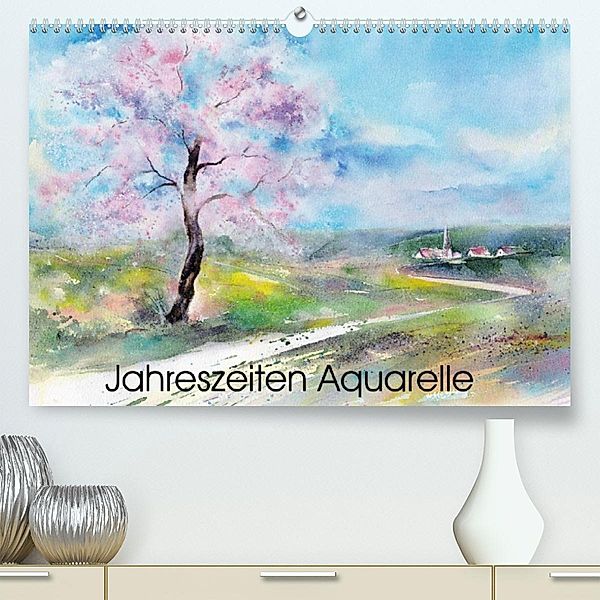Jahreszeiten Aquarelle (Premium, hochwertiger DIN A2 Wandkalender 2023, Kunstdruck in Hochglanz), Jitka Krause
