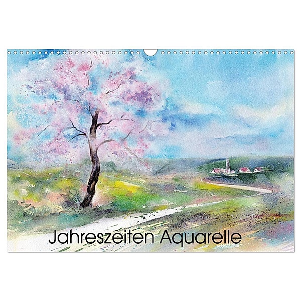 Jahreszeiten Aquarelle (Wandkalender 2024 DIN A3 quer), CALVENDO Monatskalender, Jitka Krause