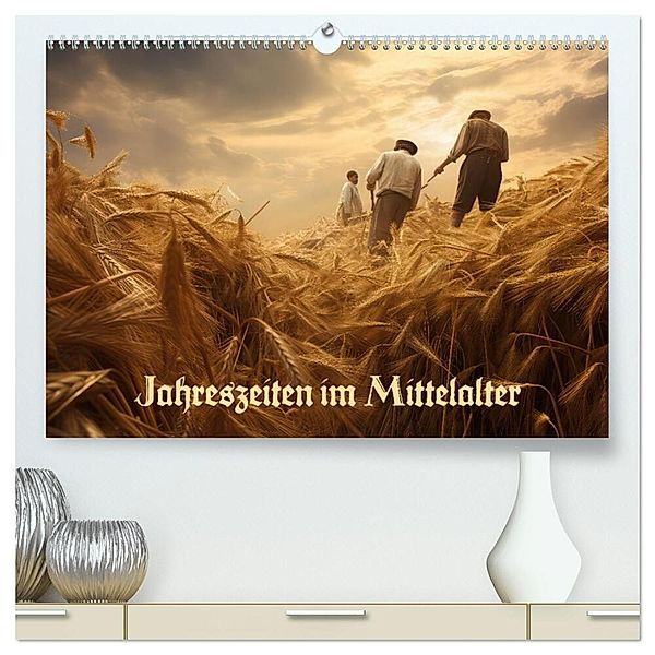 Jahreszeiten im Mittelalter (hochwertiger Premium Wandkalender 2024 DIN A2 quer), Kunstdruck in Hochglanz, selfscrum