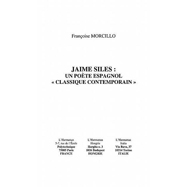 JAIME SILES / Hors-collection, Morcillo Francois