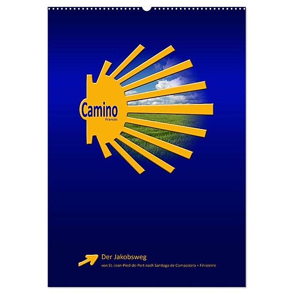 Jakobsweg - Camino Francés (Wandkalender 2024 DIN A2 hoch), CALVENDO Monatskalender, Stefan Vossemer