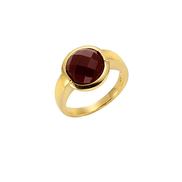 Jamelli Ring 925/- Sterling Silber Achat rot Glänzend (Größe: 056 (17,8))
