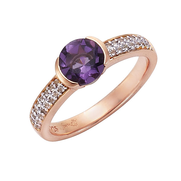 Jamelli Ring 925/- Sterling Silber Amethyst lila Glänzend (Größe: 054 (17,2))