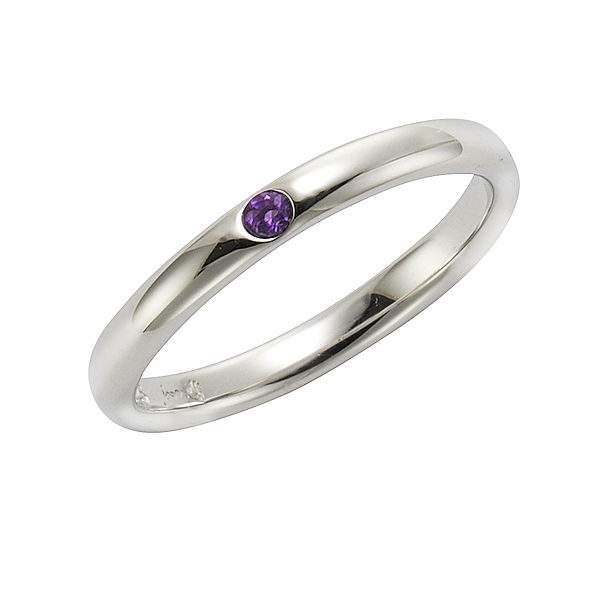 Jamelli Ring 925/- Sterling Silber Amethyst lila Glänzend (Größe: 058 (18,5))