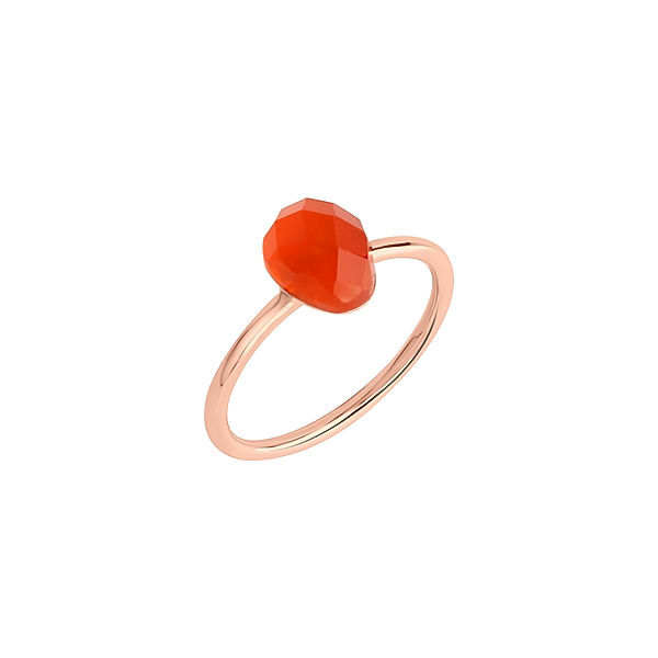 Jamelli Ring 925/- Sterling Silber Carneol orange Glänzend 1,70ct. (Größe: 054 (17,2))