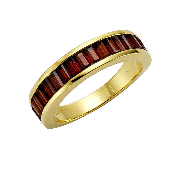 Jamelli Ring 925/- Sterling Silber Granat rot Glänzend (Größe: 060 (19,1))