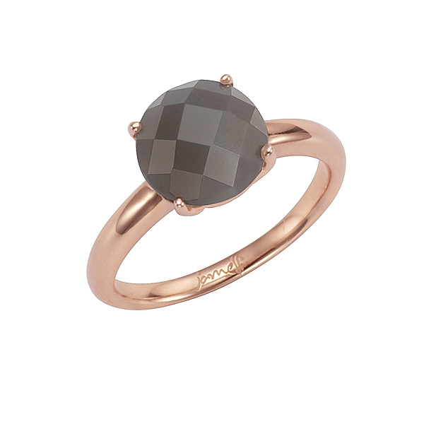 Jamelli Ring 925/- Sterling Silber Mondstein grau Glänzend (Größe: 054 (17,2))