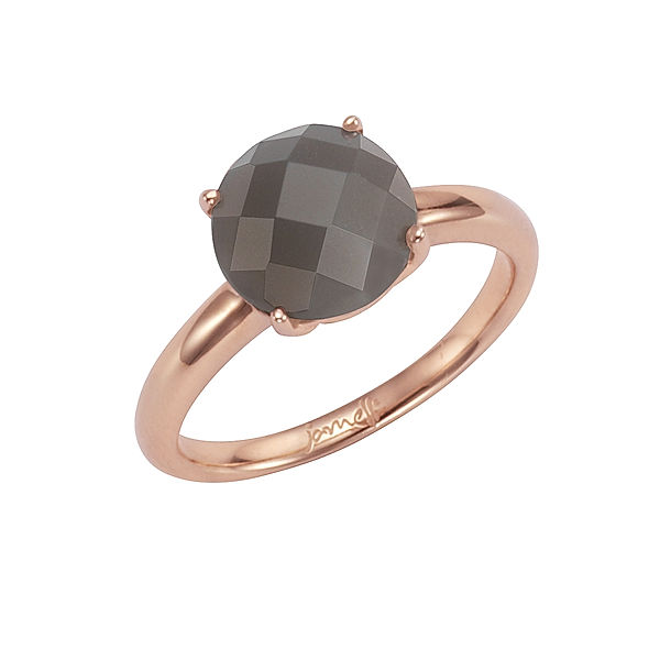 Jamelli Ring 925/- Sterling Silber Mondstein grau Glänzend (Größe: 058 (18,5))