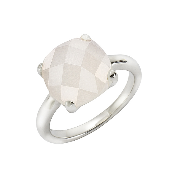 Jamelli Ring 925/- Sterling Silber Mondstein weiß Glänzend (Größe: 054 (17,2))