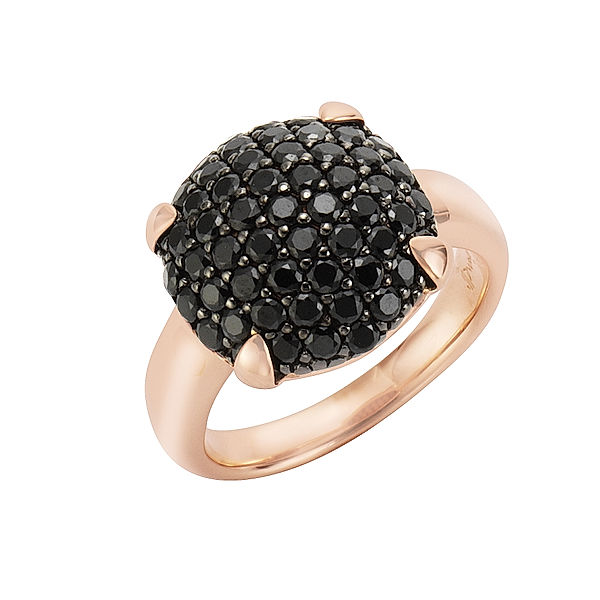 Jamelli Ring 925/- Sterling Silber Onyx schwarz Glänzend (Größe: 058 (18,5))