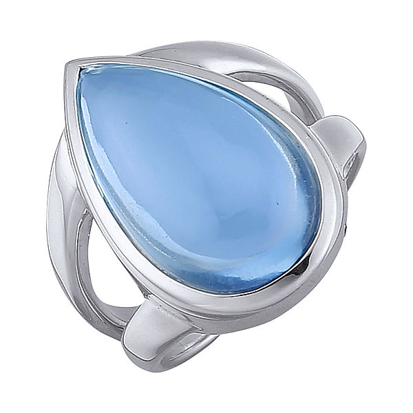 Jamelli Ring 925/- Sterling Silber Quartz blau Glänzend 8,1ct. (Größe: 054 (17,2))