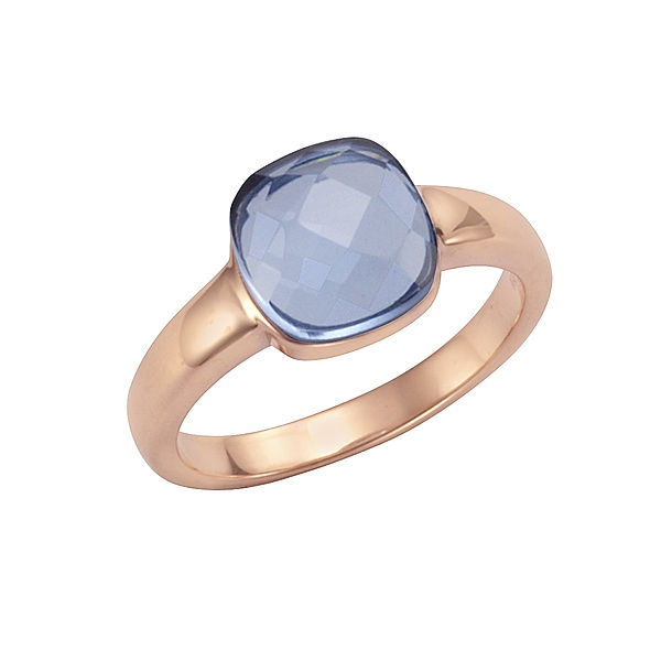 Jamelli Ring 925/- Sterling Silber Quarz (beh.) blau Glänzend 2,67ct. (Größe: 056 (17,8))