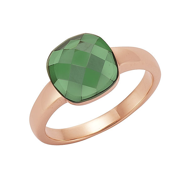 Jamelli Ring 925/- Sterling Silber Quarz (beh.) grün Glänzend 2,67ct. (Größe: 052 (16,6))