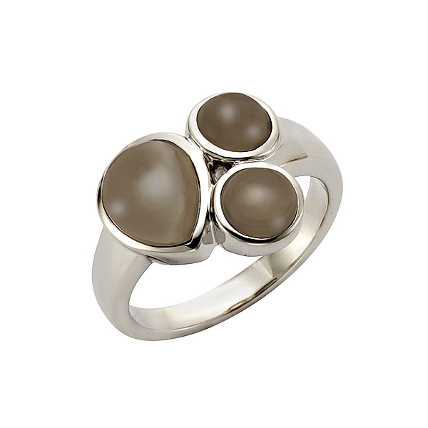 Jamelli Ring 925/- Sterling Silber Rauchquarz braun Glänzend (Größe: 056 (17,8))