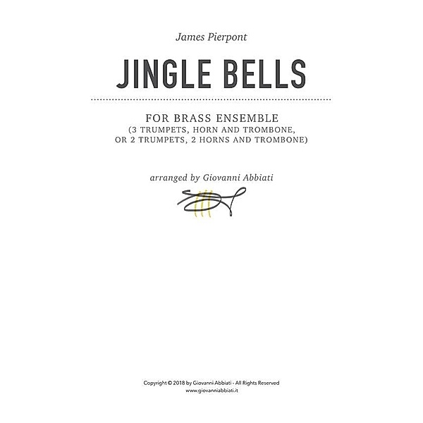 James Pierpont Jingle Bells for brass ensemble, Giovanni Abbiati