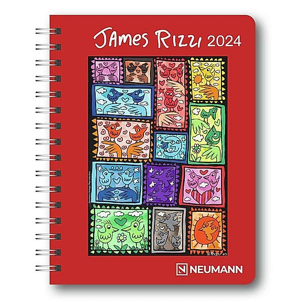 James Rizzi 2024 - Diary - Buchkalender - Taschenkalender - Kunstkalender - 16,5x21,6